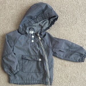 H&M zip denim-look jacket